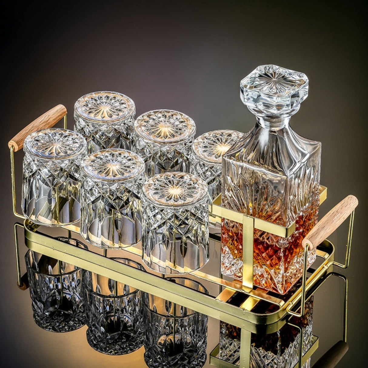 Whiskey Glass & Decanter Set | 7-Piece Barware Set
