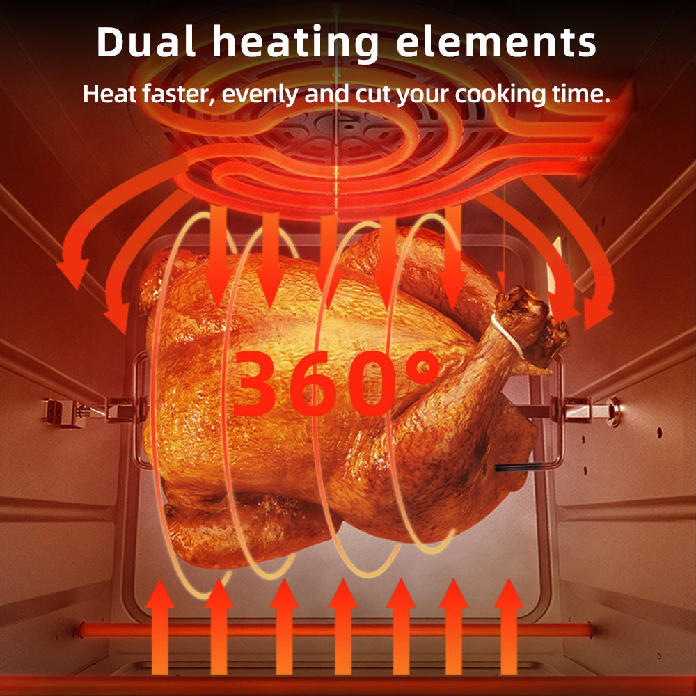 Stainless Steel Double Heating Air Oven with 15L capacity and digital controls