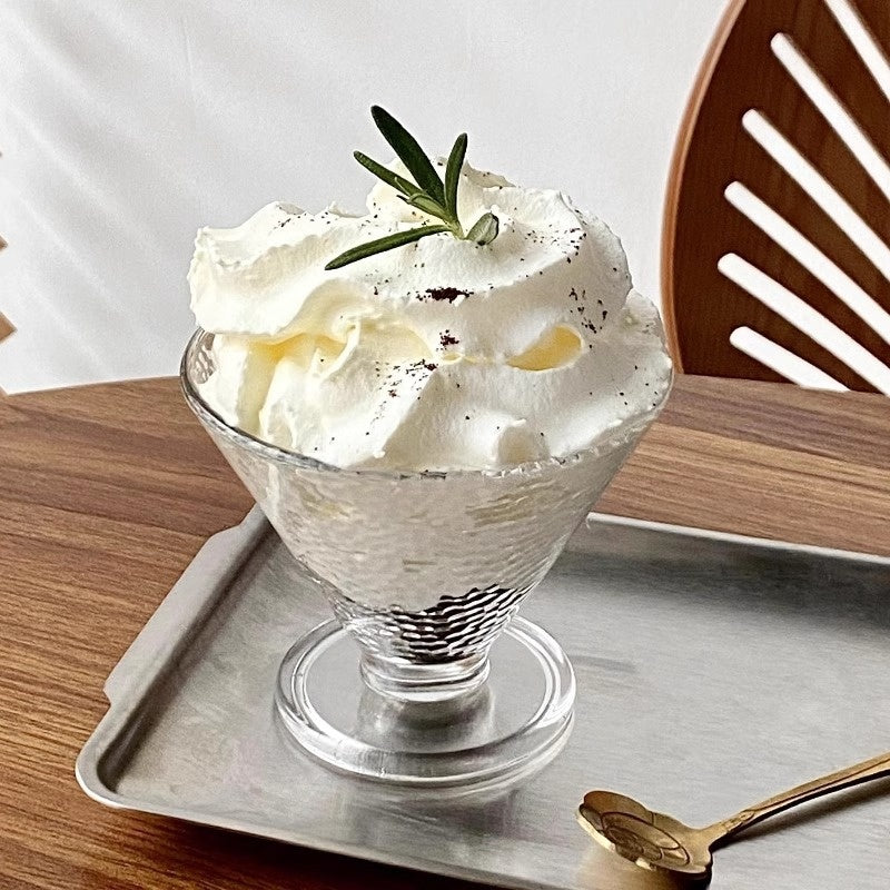Elegant Irregular Glass Dessert Cup – 180ml-185ml