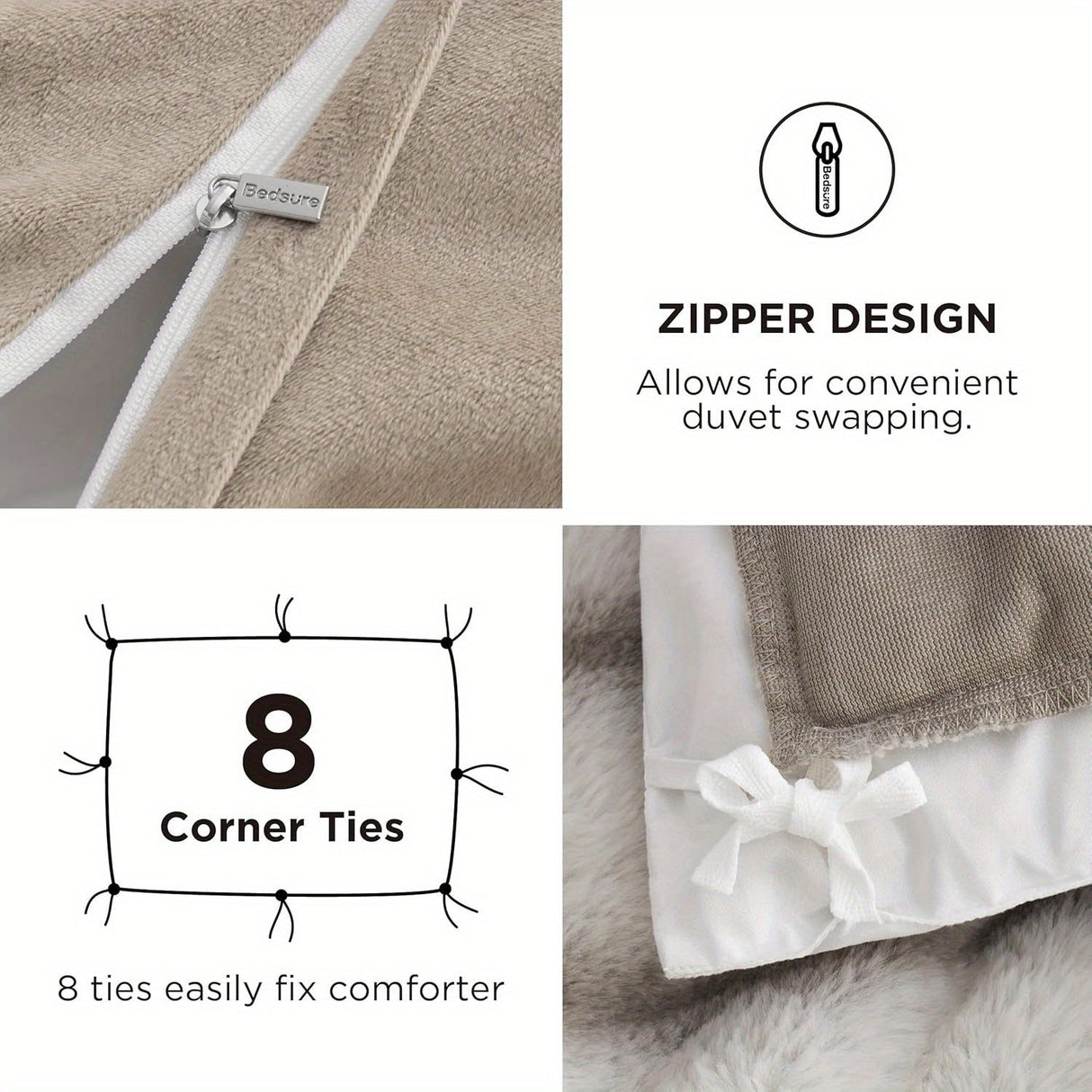 Bedsure Luxurious Faux Fur 3-Piece Duvet Cover Set - Ultra Soft Cozy Bedding Julia M LifeStyles