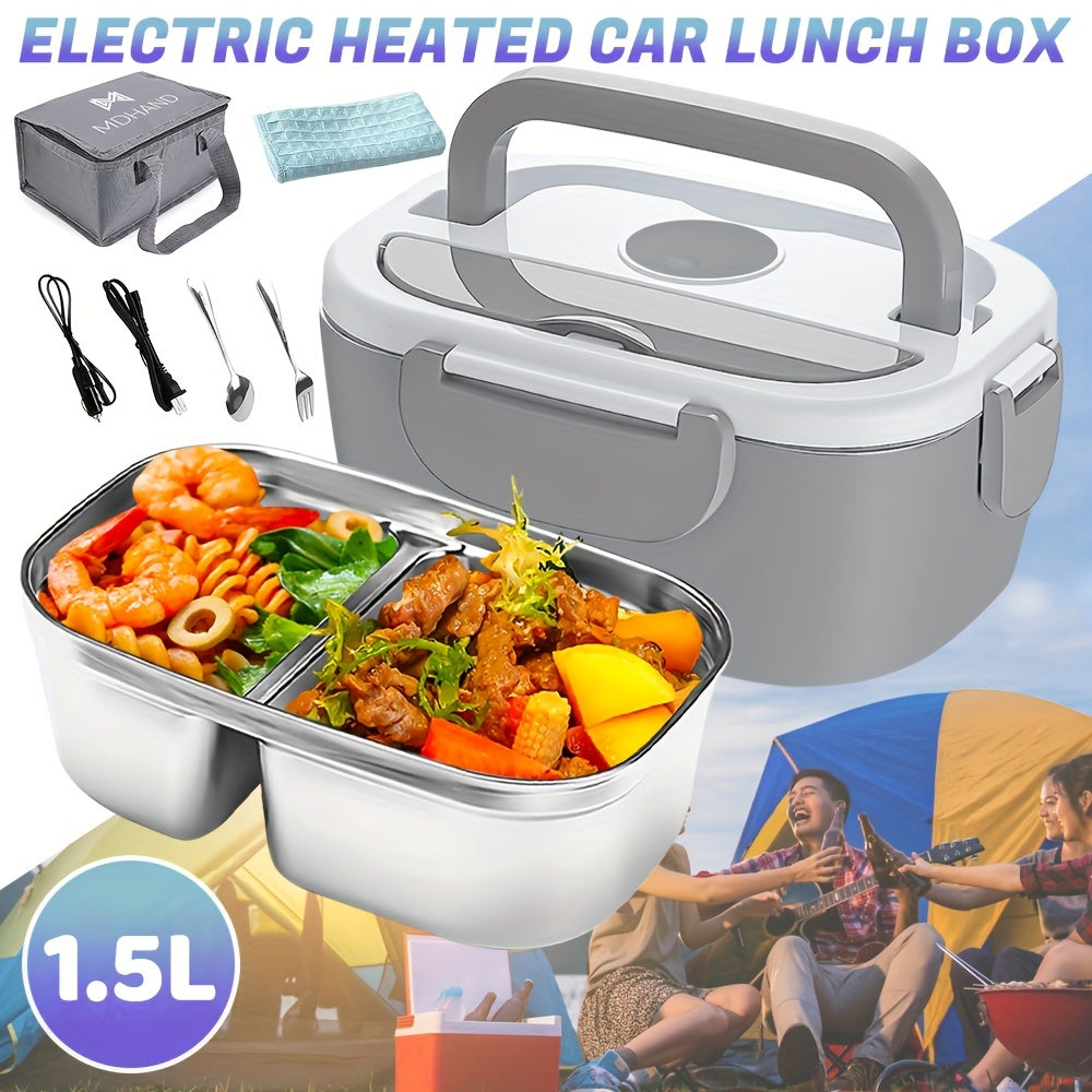 Electric Lunch Box Heater - Fast Heating Portable Food Container with Fork, Spoon, and Delivery Bag Julia M LifeStyles