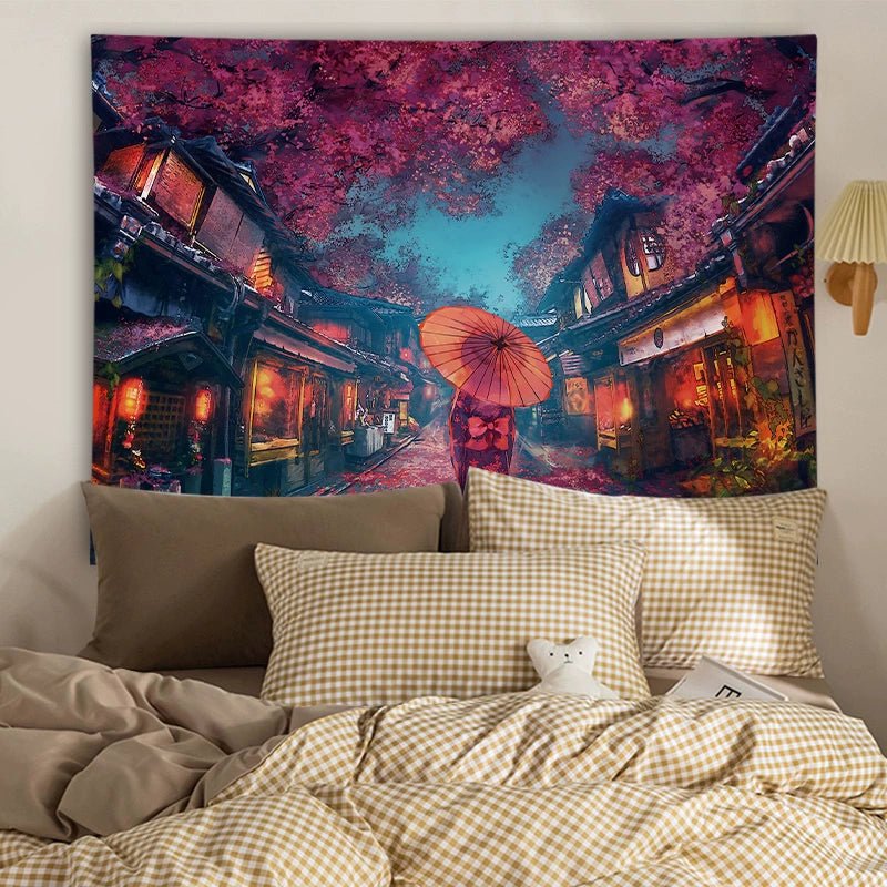 Cartoon-Style Cotton Bedside Tapestry for Dormitory Decor - Julia M LifeStyles