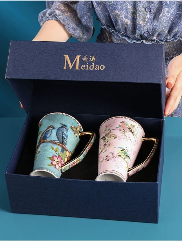 Ceramic Mug Large Capacity Tea Cup Office Bone China Cup Teacup Water Cup Gift Box - Julia M LifeStyles