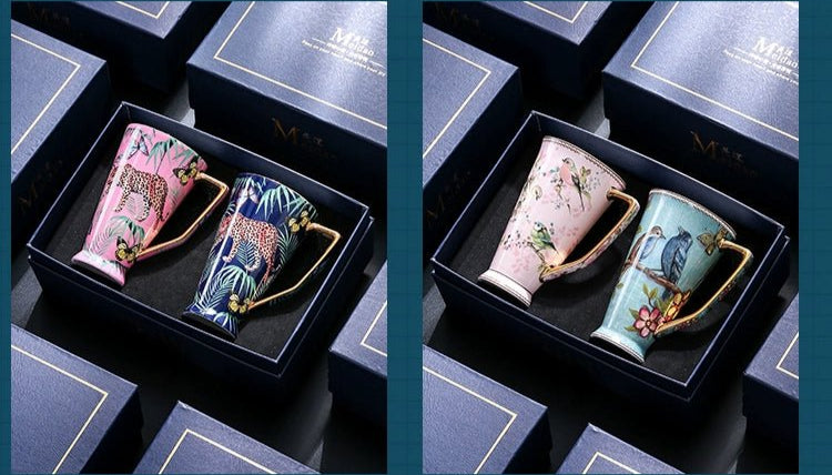 Ceramic Mug Large Capacity Tea Cup Office Bone China Cup Teacup Water Cup Gift Box - Julia M LifeStyles