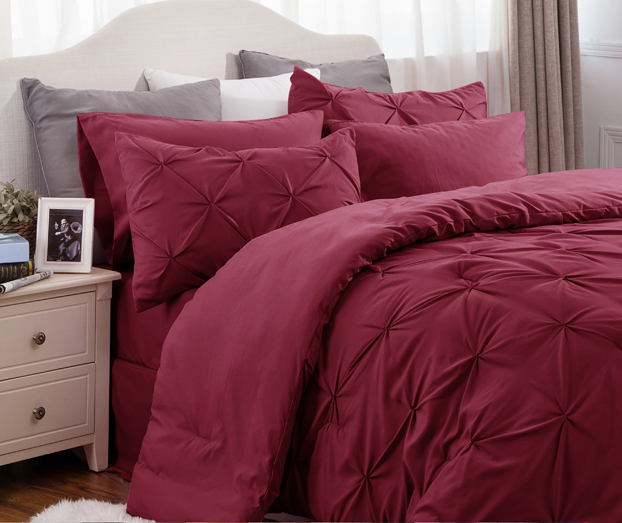 Cozy Pinch Pleat 5/7pcs Comforter Set by Bedsure Julia M LifeStyles