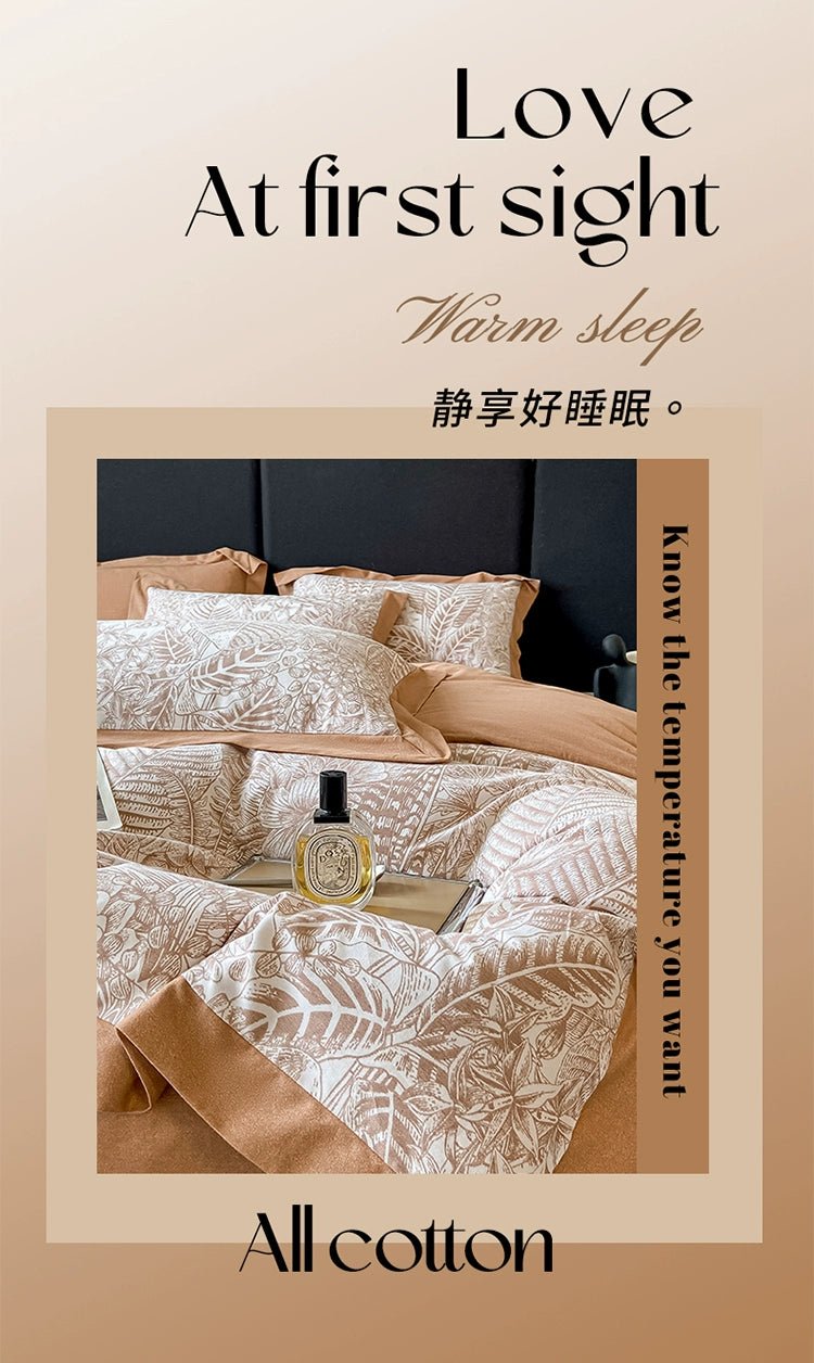 Classy Class a 200 PCs Pure Cotton Long-Staple Cotton Printed Four-Piece Bedding Set Autumn and Winter Thickening Cotton Quilt Cover Bed Sheets Bedding - Julia M LifeStyles