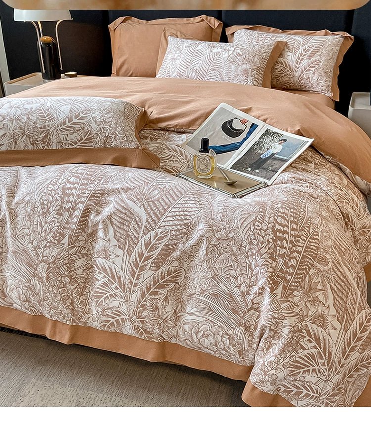 Classy Class a 200 PCs Pure Cotton Long-Staple Cotton Printed Four-Piece Bedding Set Autumn and Winter Thickening Cotton Quilt Cover Bed Sheets Bedding - Julia M LifeStyles