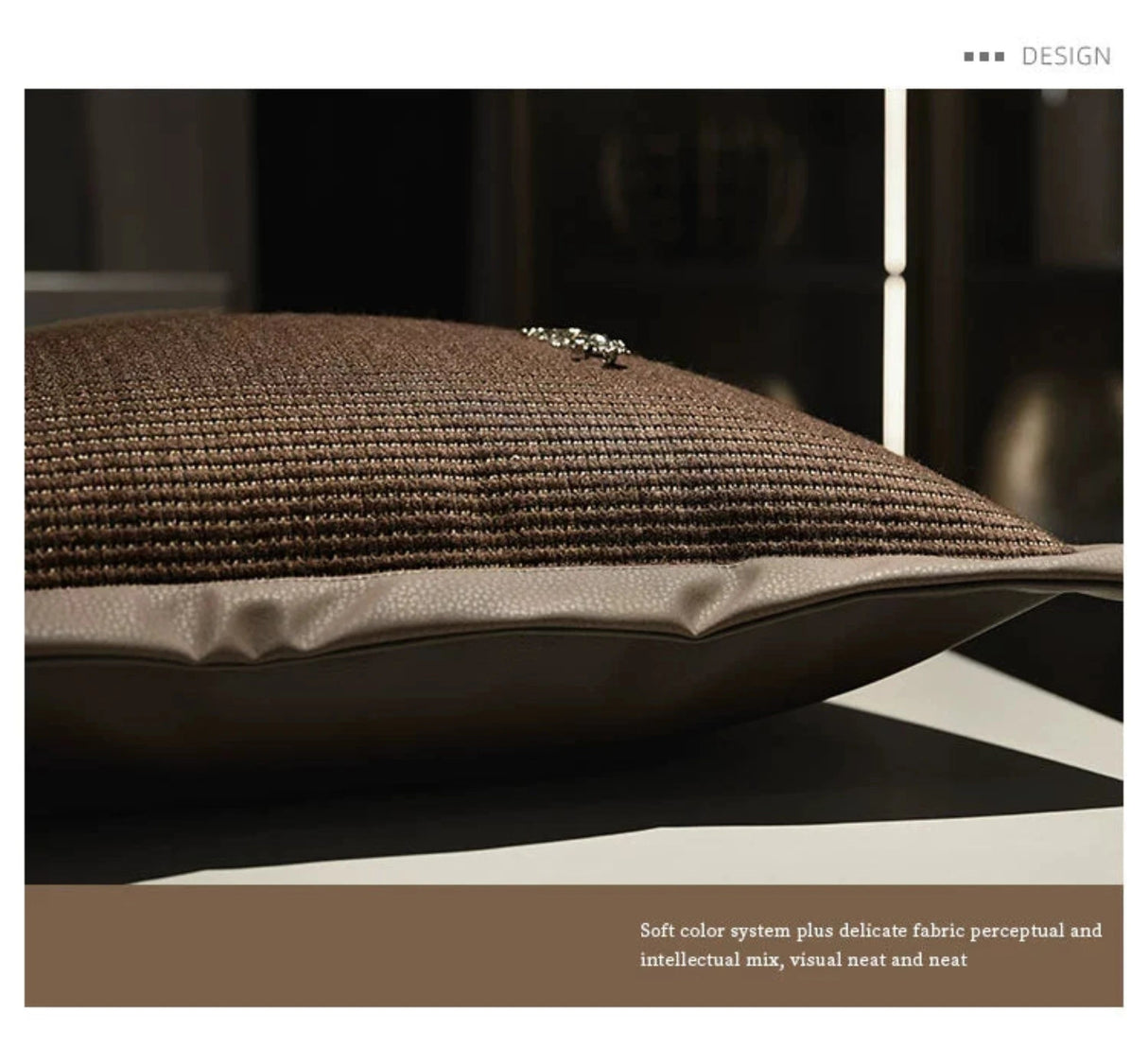 Classy Modern Italian Luxury Couch Pillow with Brown Stitching - Julia M LifeStyles