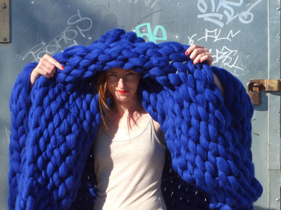 Nordic Thick Wool Hand-Woven Luxury Blanket Julia M Home & Kitchen