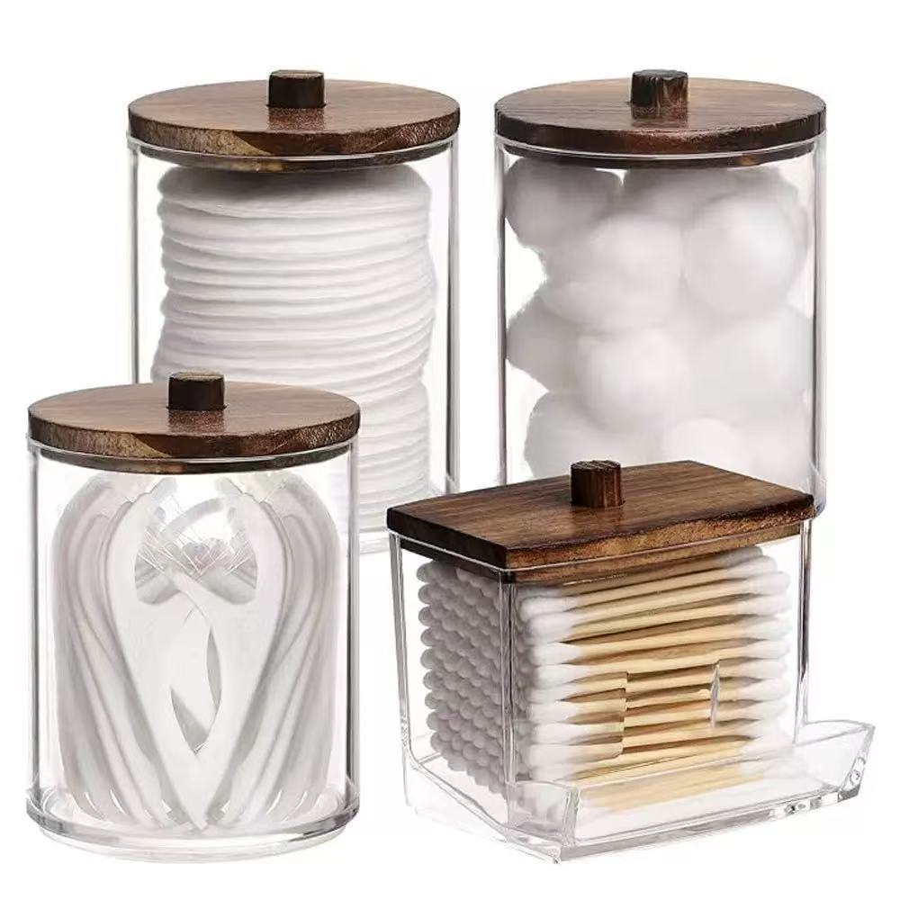 Luxury Cotton Pad & Floss Organizer Set with Elegant Stackable Lids