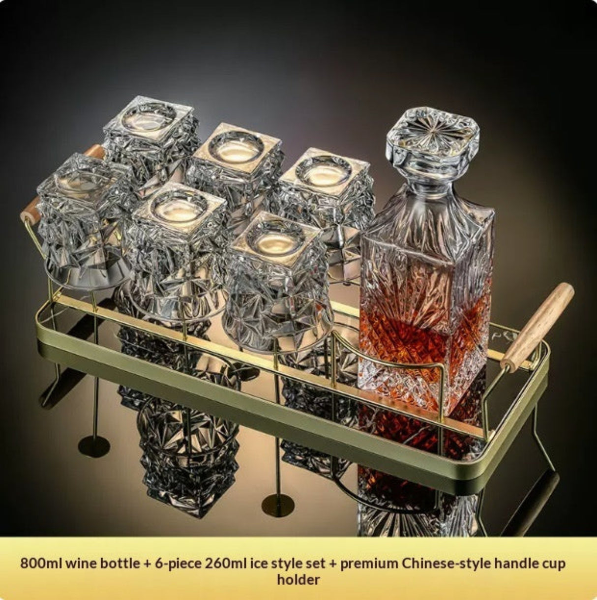 Whiskey Glass & Decanter Set | 7-Piece Barware Set
