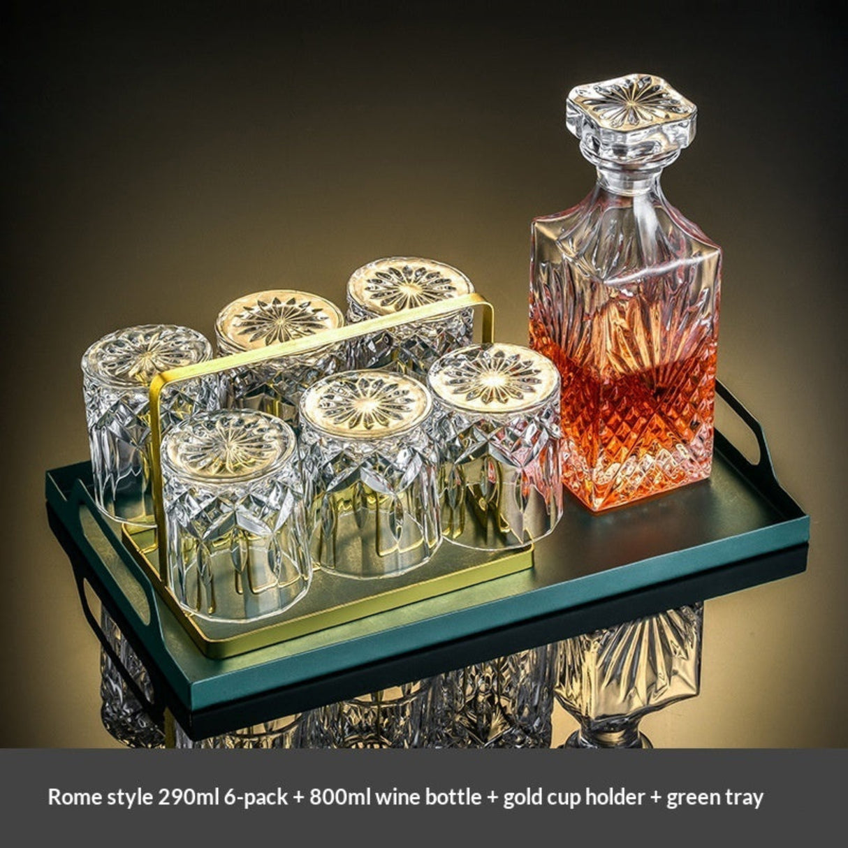 Whiskey Glass & Decanter Set | 7-Piece Barware Set