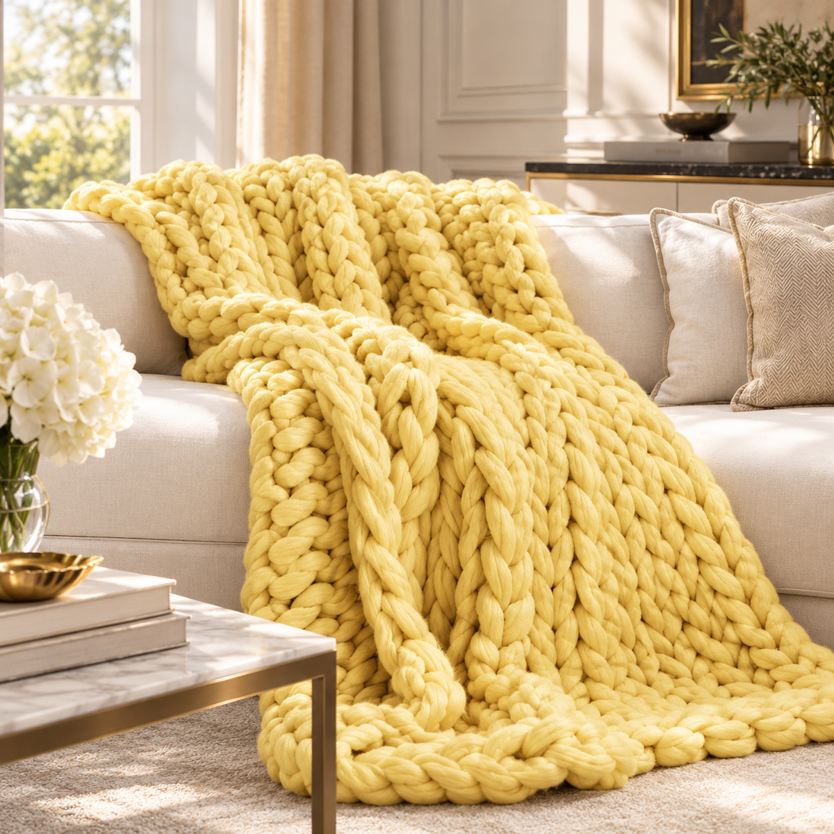 Cloudweave Chunky Knit Throw Blanket, Oversized Cozy Texture