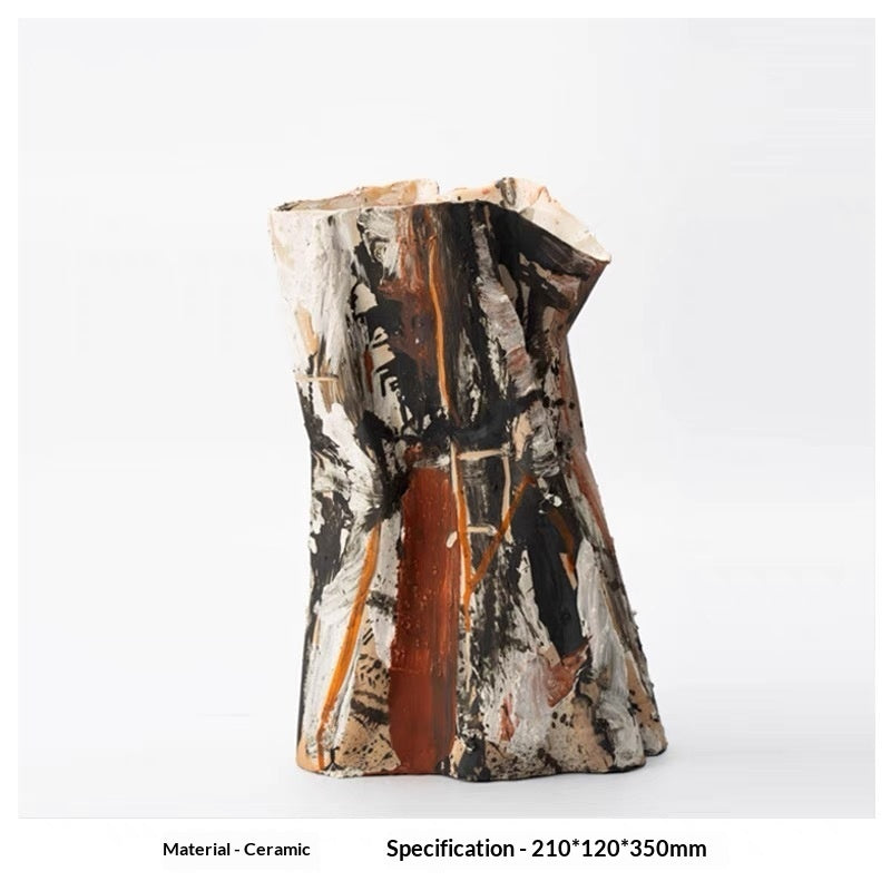Wabi-Sabi Elegance: Vintage-Inspired Glazed Ceramic Vase