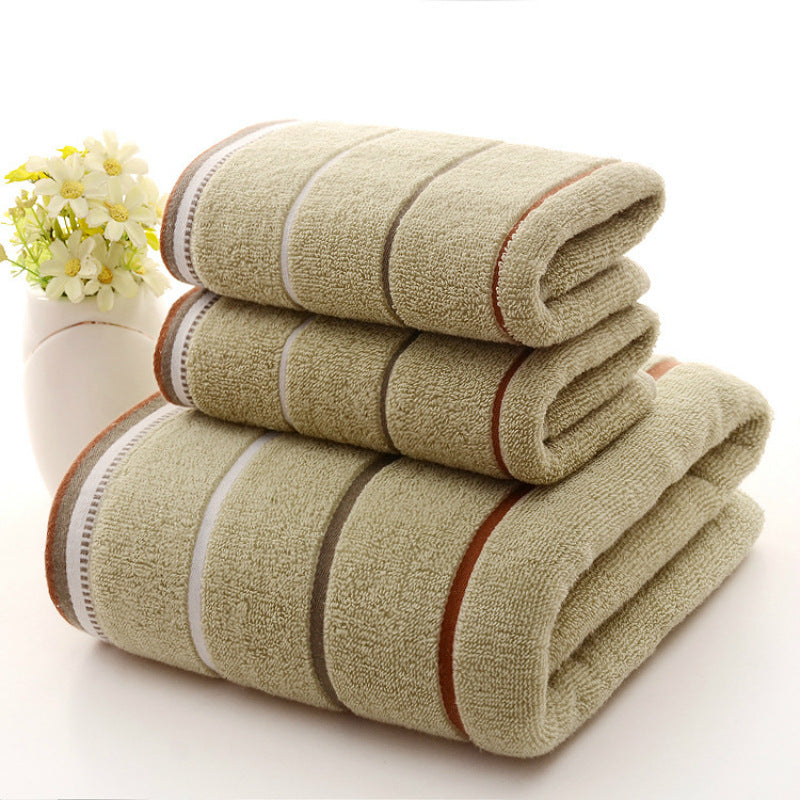 Pure Cotton Luxury Three-Piece Towel Set – Soft, Thick, Elegant