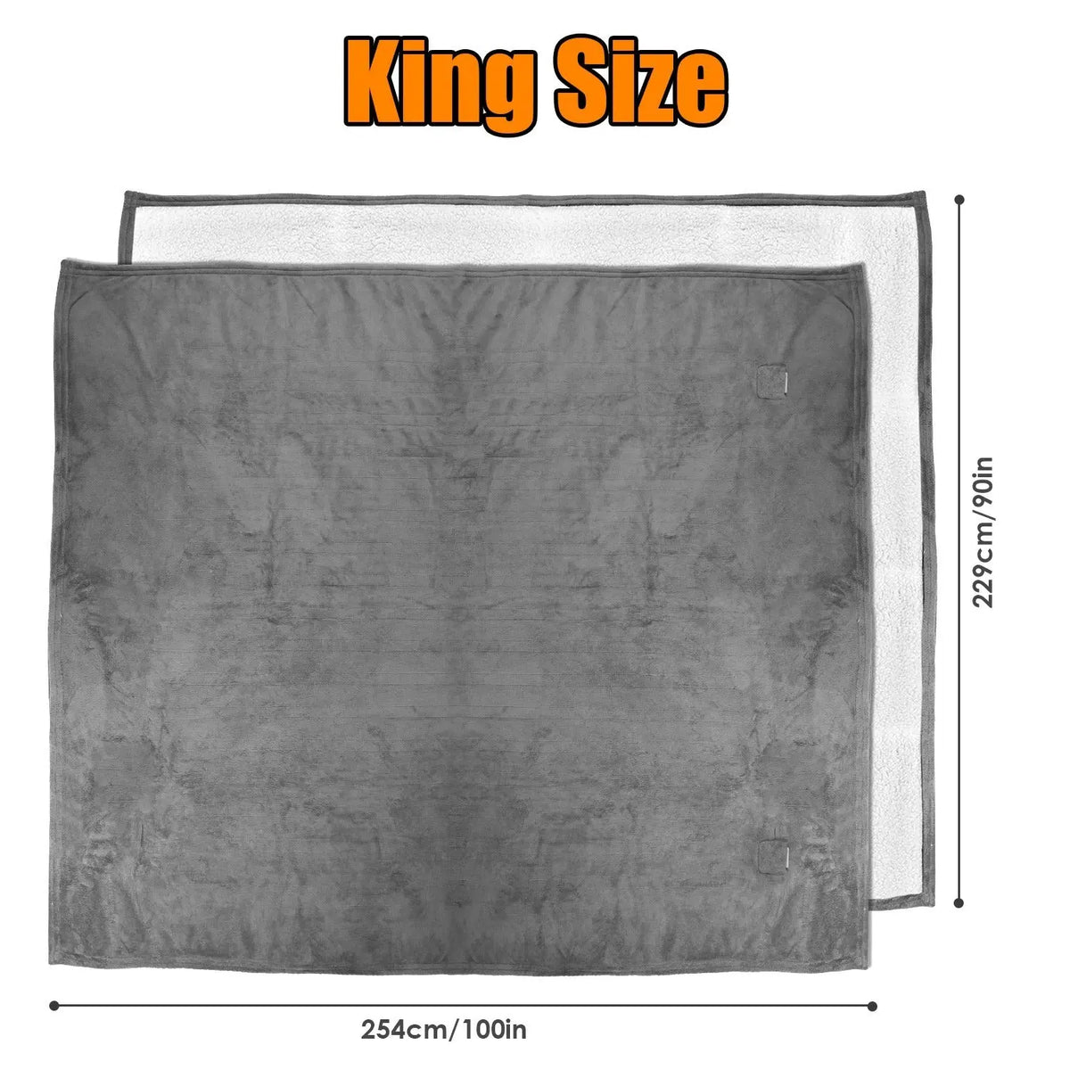 1Pc Electric Heated King Size Fleece Heated Blanket With Dual Controller 10 Heating Levels 10 Hours Auto Off Machine Washable For Home Office Usage 90x100in julia m home & kitchen