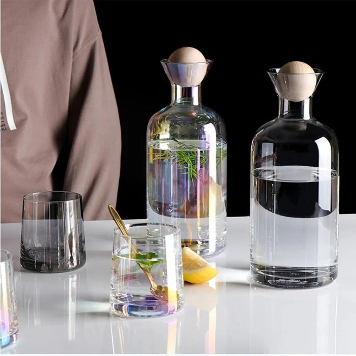 Eco-Friendly Glass Drinkware Set with Stylish Bottle & 4 Cups - Julia M LifeStyles
