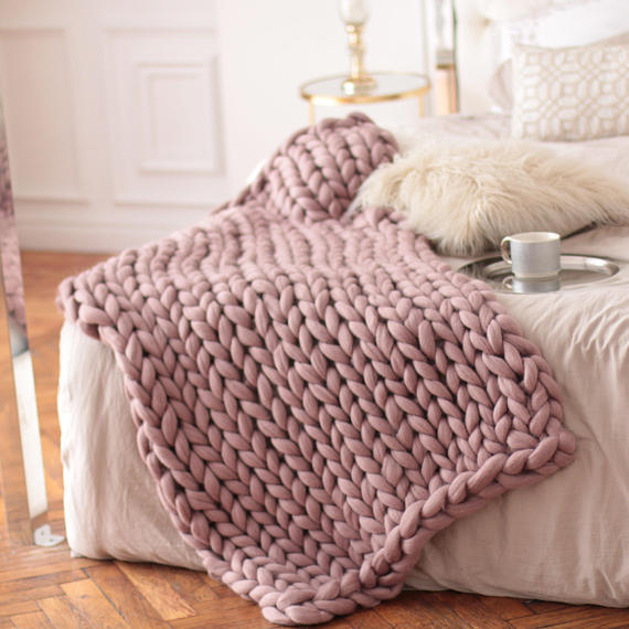 Nordic Thick Wool Hand-Woven Luxury Blanket Julia M Home & Kitchen