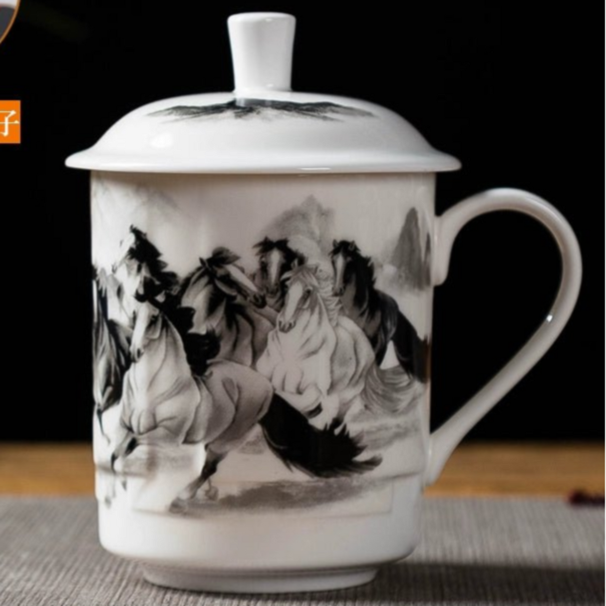 Elegant Blue and White Porcelain Cup with Lid for Tea Brewing - Julia M LifeStyles