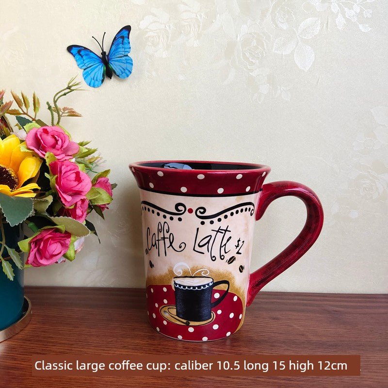 Export American Brand Ceramic Underglaze Office Mug Classic Western Restaurant Large Capacity Coffee Cup Cup - Julia M LifeStyles