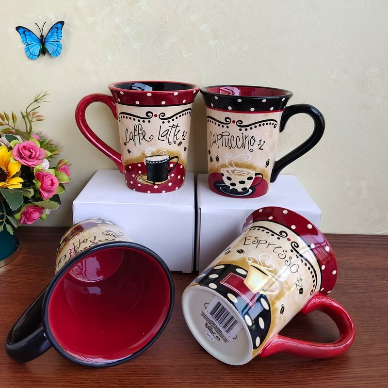 Export American Brand Ceramic Underglaze Office Mug Classic Western Restaurant Large Capacity Coffee Cup Cup - Julia M LifeStyles