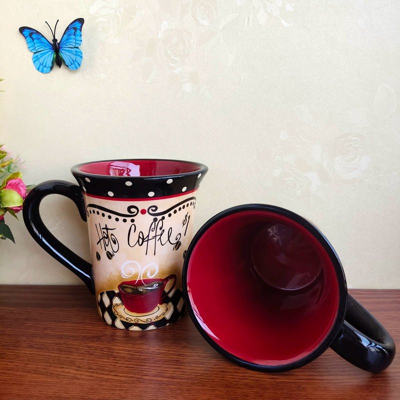 Export American Brand Ceramic Underglaze Office Mug Classic Western Restaurant Large Capacity Coffee Cup Cup - Julia M LifeStyles