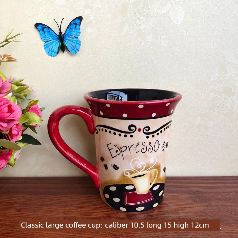 Export American Brand Ceramic Underglaze Office Mug Classic Western Restaurant Large Capacity Coffee Cup Cup - Julia M LifeStyles