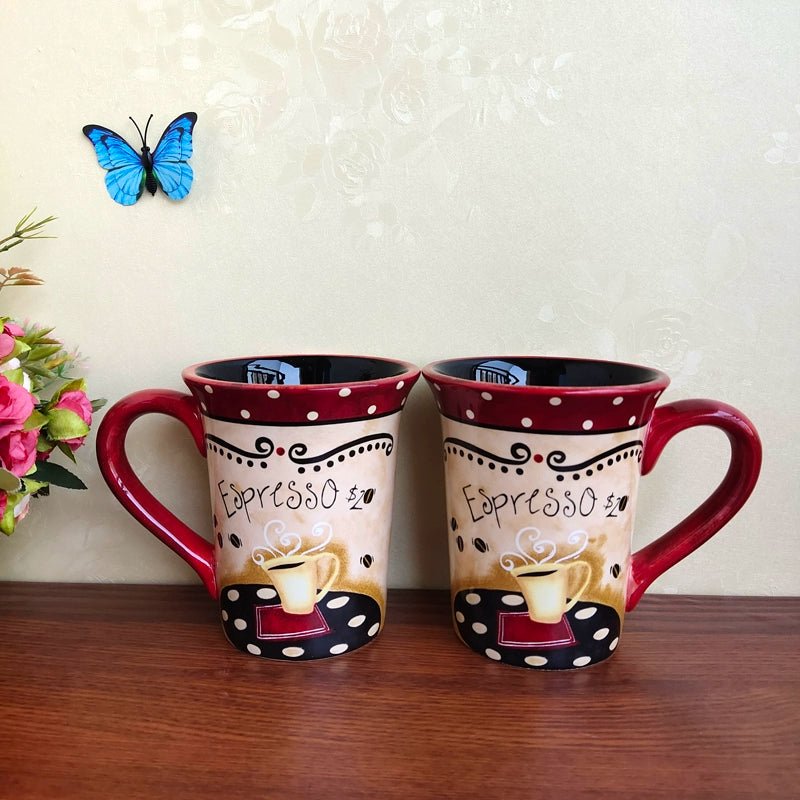 Export American Brand Ceramic Underglaze Office Mug Classic Western Restaurant Large Capacity Coffee Cup Cup - Julia M LifeStyles