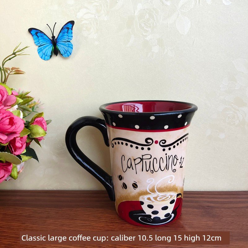 Export American Brand Ceramic Underglaze Office Mug Classic Western Restaurant Large Capacity Coffee Cup Cup - Julia M LifeStyles