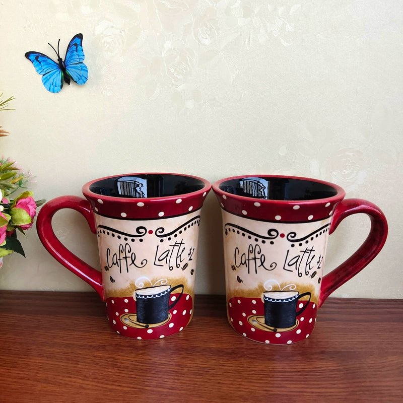 Export American Brand Ceramic Underglaze Office Mug Classic Western Restaurant Large Capacity Coffee Cup Cup - Julia M LifeStyles