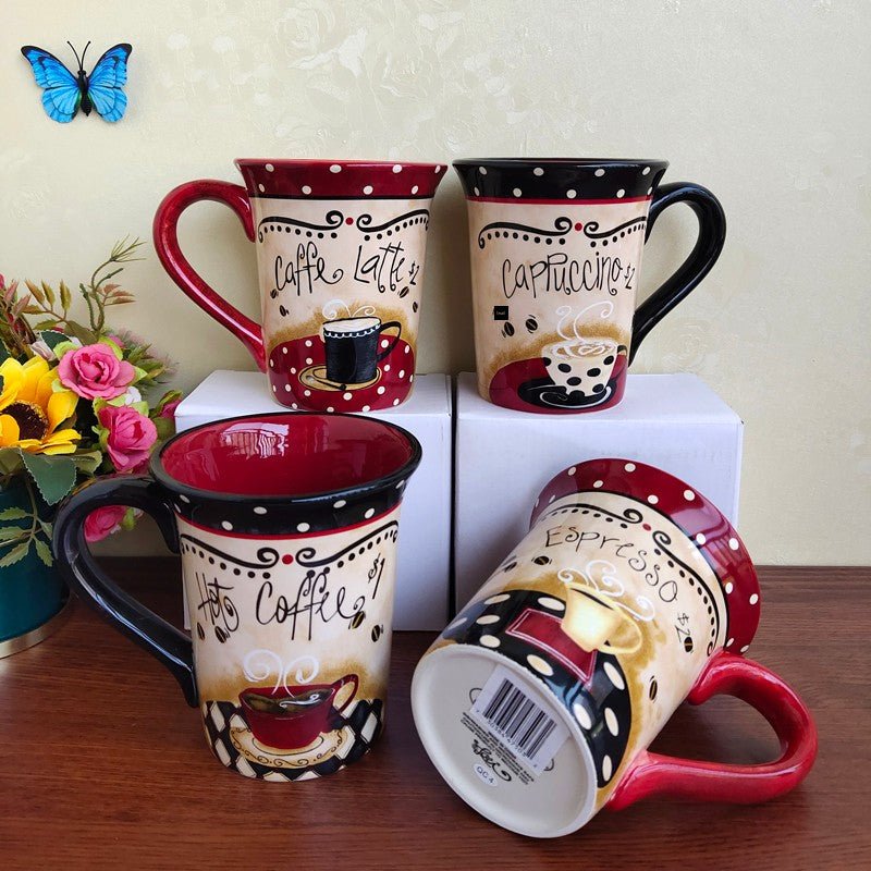 Export American Brand Ceramic Underglaze Office Mug Classic Western Restaurant Large Capacity Coffee Cup Cup - Julia M LifeStyles