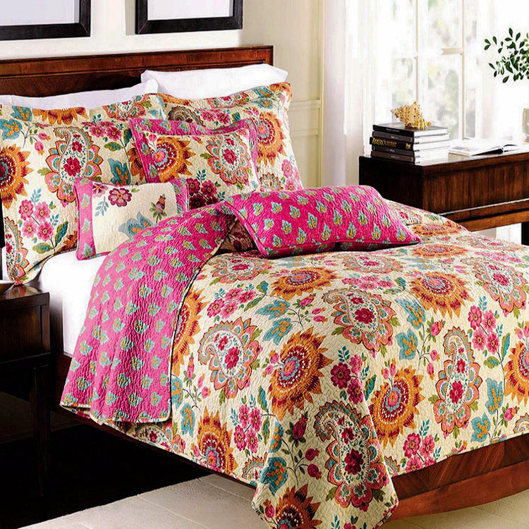 Pure Cotton Summer Cooling Duvet Airable Cover Bed Three-piece Set