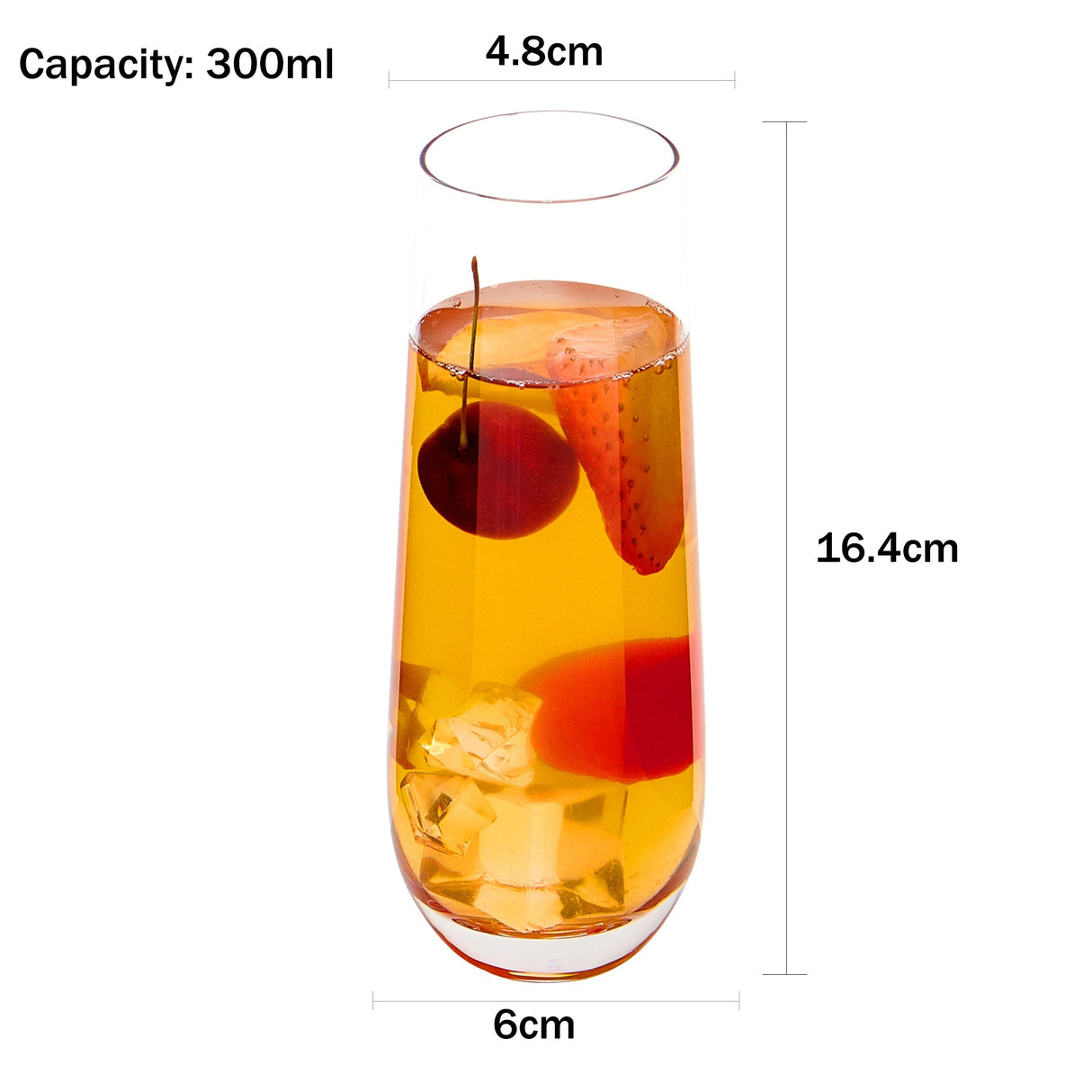 Water Glasses Set Of 6 Juice Drinking Highball Glass Glassware Kitchen Tumbler Glass Beer Base For Wine Cocktails Beverage - Julia M LifeStyles