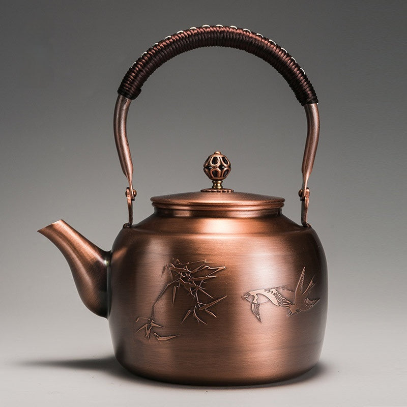 Copper Boiling Water Manual Mechanism Antique Tea Brewing Pot Julia M Home & Kitchen