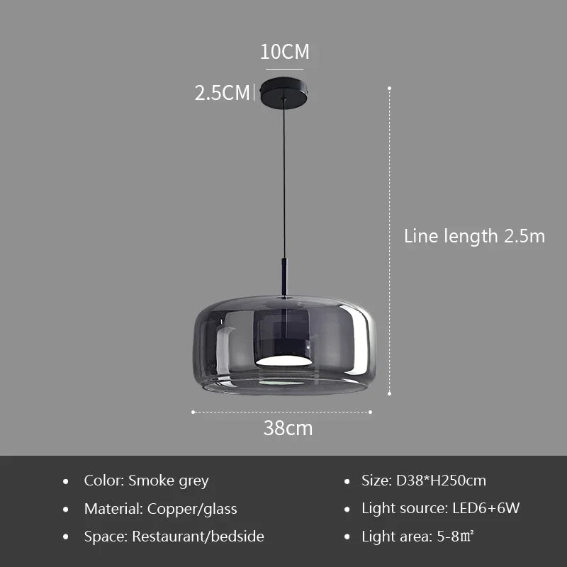 Glass Pendant Light light luxury pendant Lamp Deco Nordic Led Hanging Light Fixtures Bedroom Modern Luminaire Suspension lamp - Julia M LifeStyles