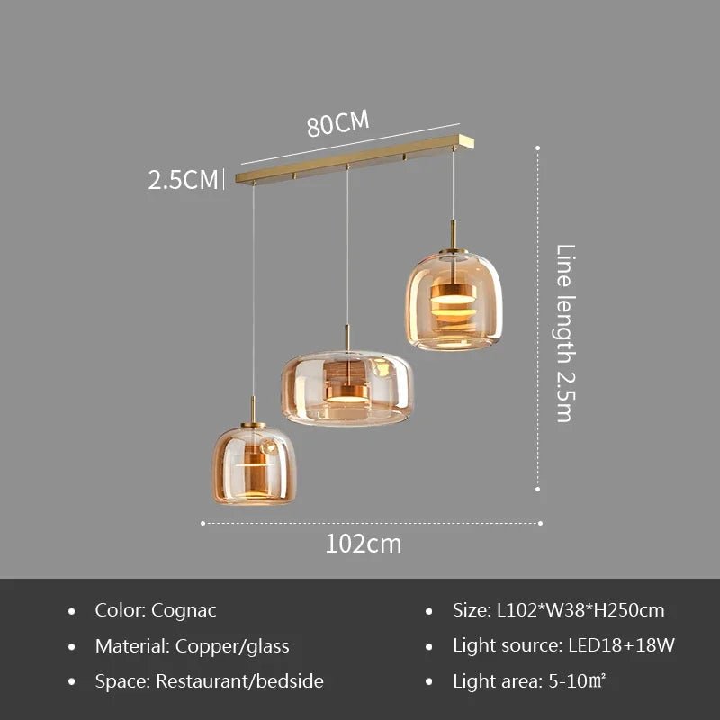Glass Pendant Light light luxury pendant Lamp Deco Nordic Led Hanging Light Fixtures Bedroom Modern Luminaire Suspension lamp - Julia M LifeStyles