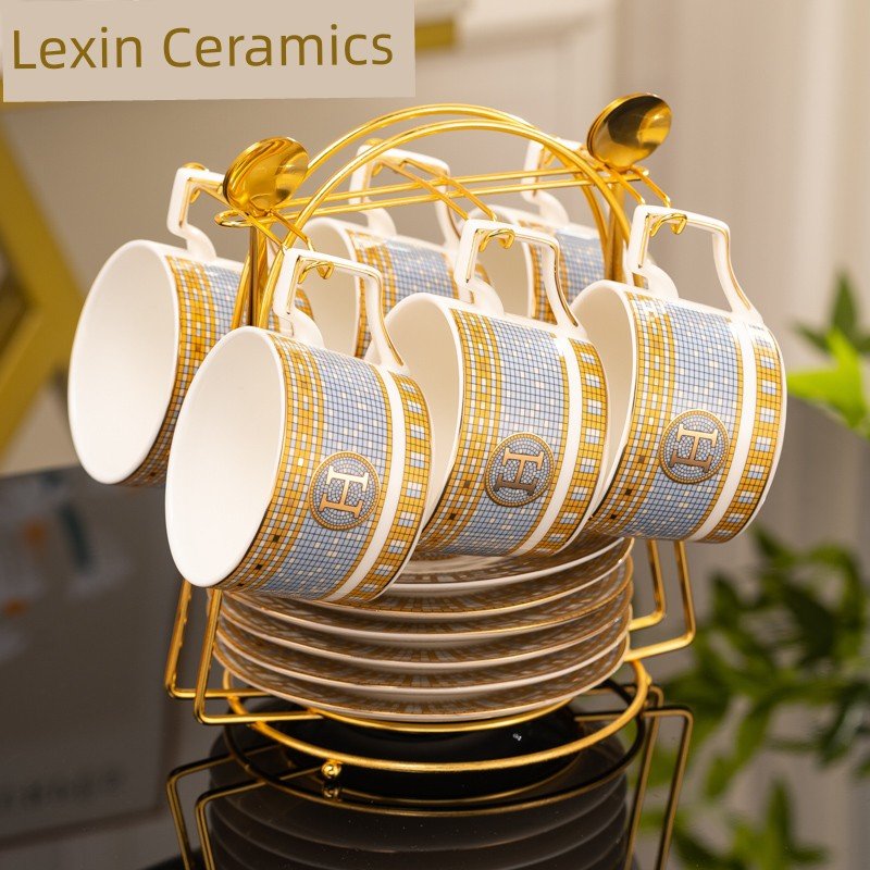 Golden Luxury Porcelain Coffee Cup Set for Afternoon Tea - Julia M LifeStyles