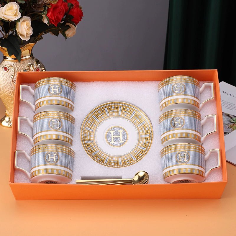 Golden Luxury Porcelain Coffee Cup Set for Afternoon Tea - Julia M LifeStyles
