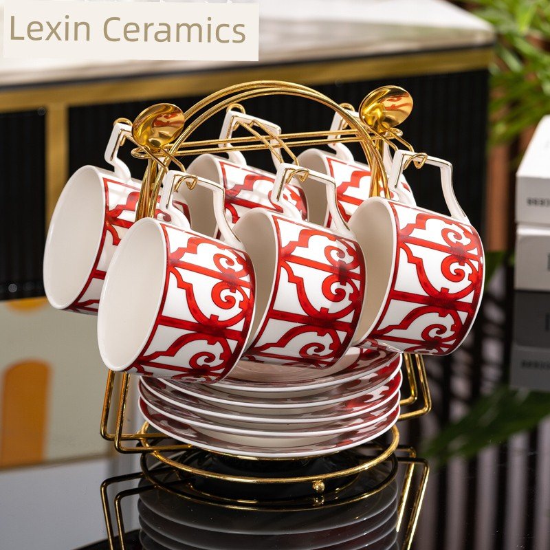 Golden Luxury Porcelain Coffee Cup Set for Afternoon Tea - Julia M LifeStyles