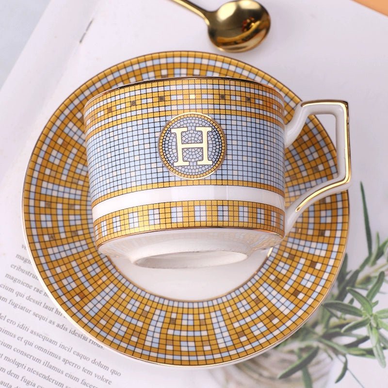 Golden Luxury Porcelain Coffee Cup Set for Afternoon Tea - Julia M LifeStyles