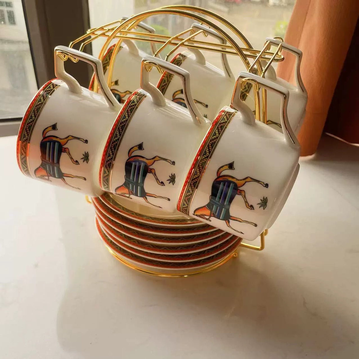 Golden Luxury Porcelain Coffee Cup Set for Afternoon Tea - Julia M LifeStyles
