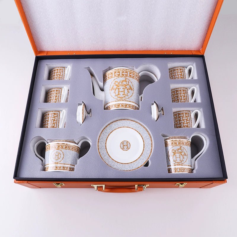 Golden Luxury Porcelain Coffee Cup Set for Afternoon Tea - Julia M LifeStyles
