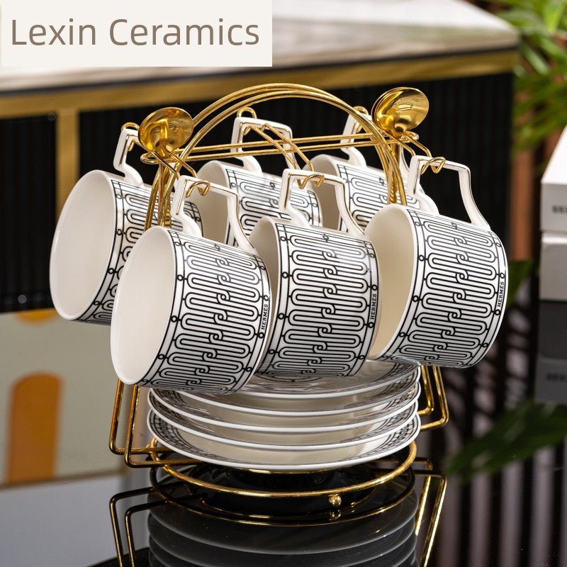 Golden Luxury Porcelain Coffee Cup Set for Afternoon Tea - Julia M LifeStyles