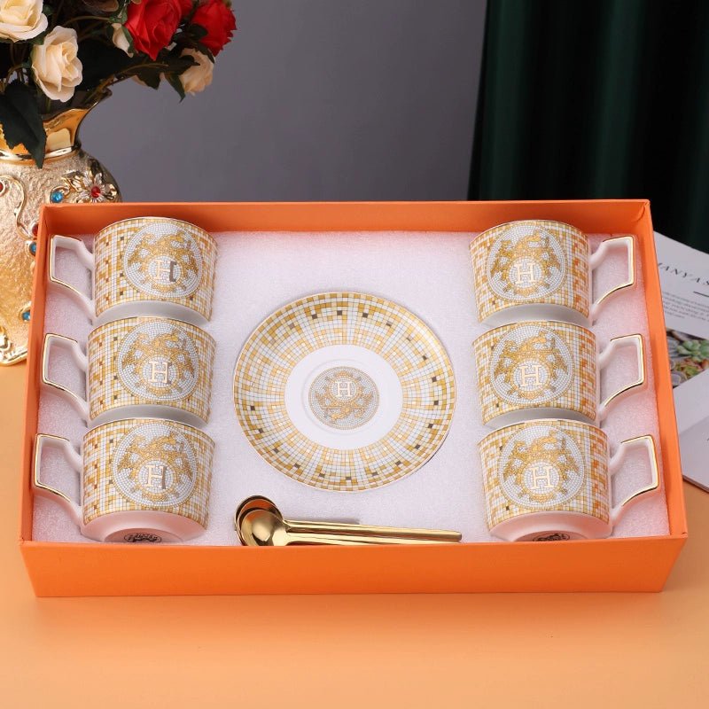 Golden Luxury Porcelain Coffee Cup Set for Afternoon Tea - Julia M LifeStyles