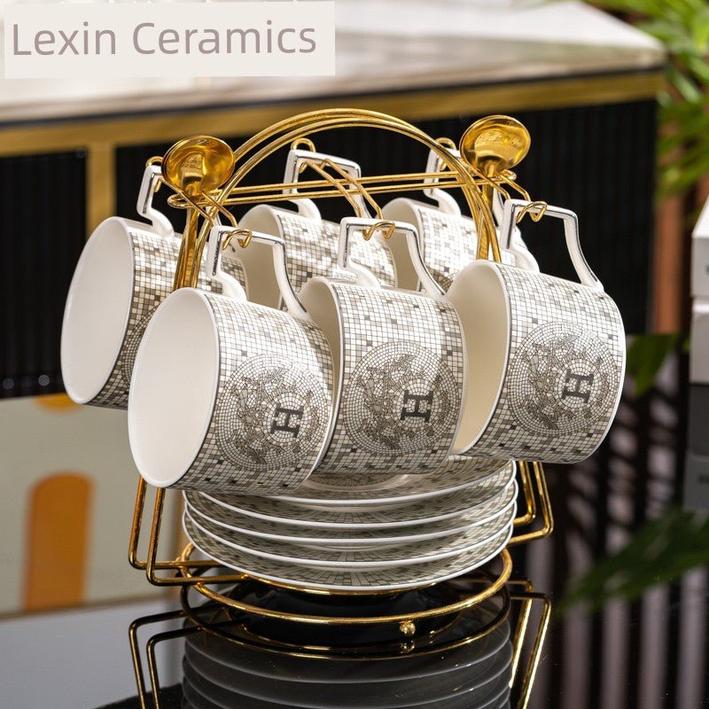 Golden Luxury Porcelain Coffee Cup Set for Afternoon Tea - Julia M LifeStyles