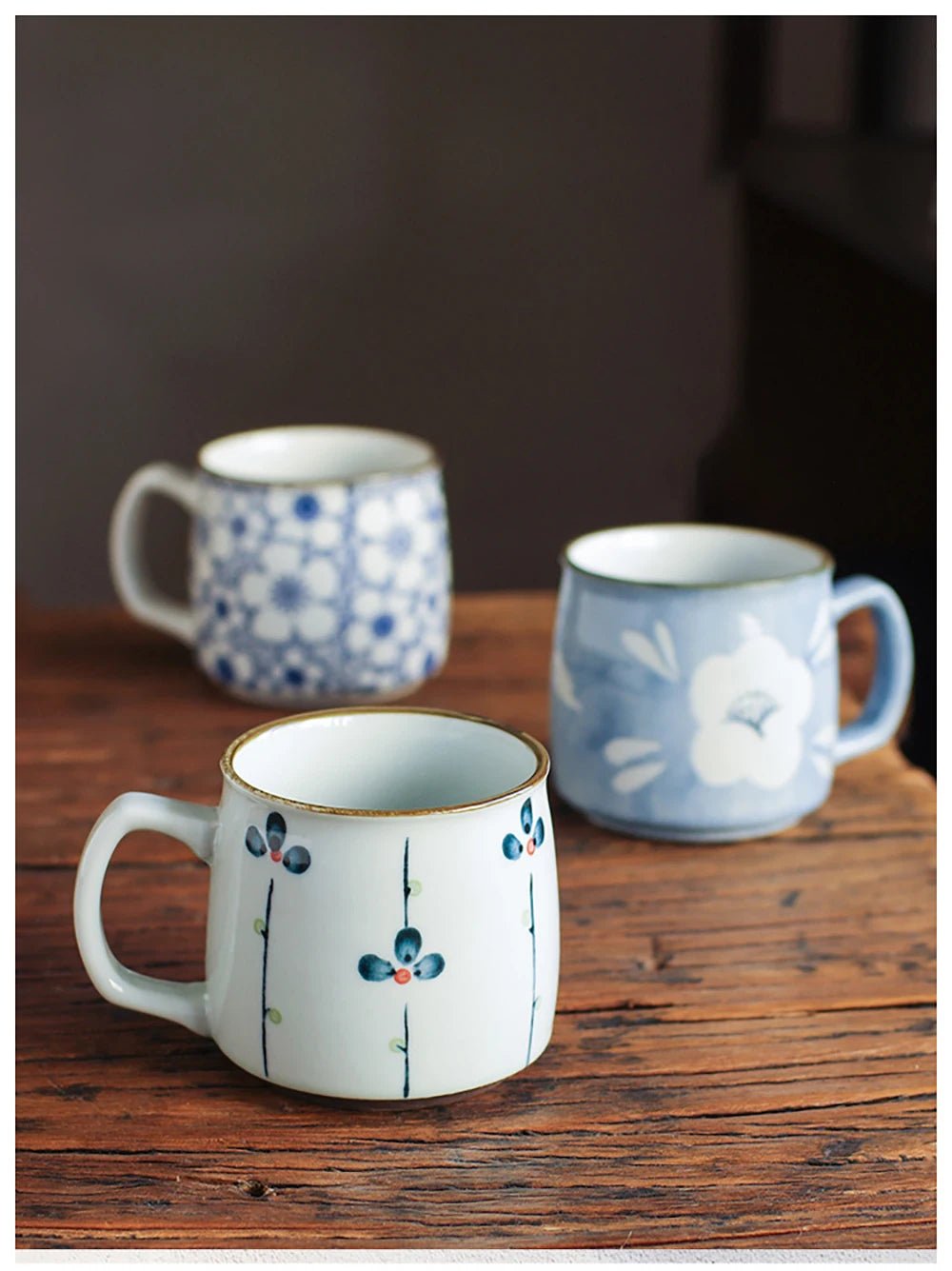 Japanese Antique Style Hand-Painted Ceramic Tea Mug - 8.5oz - Julia M LifeStyles