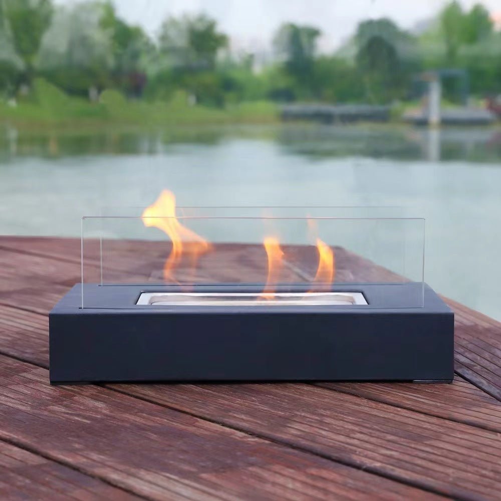Indoor Fire Pit Mini Alcohol Lamp Fireplace Glass Table Accessories Personal Fireplace Indoor And Outdoor Camping Rectangle Fire Pit Alcohol Fireplace - Julia M LifeStyles