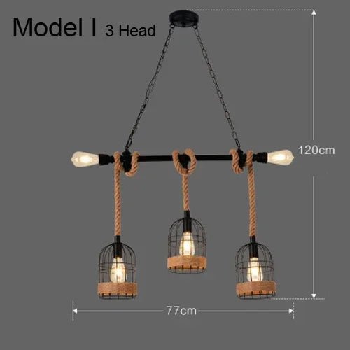 Industrial Rustic Pendant Light with Hanging Rope for Living and Dining Room - Julia M LifeStyles