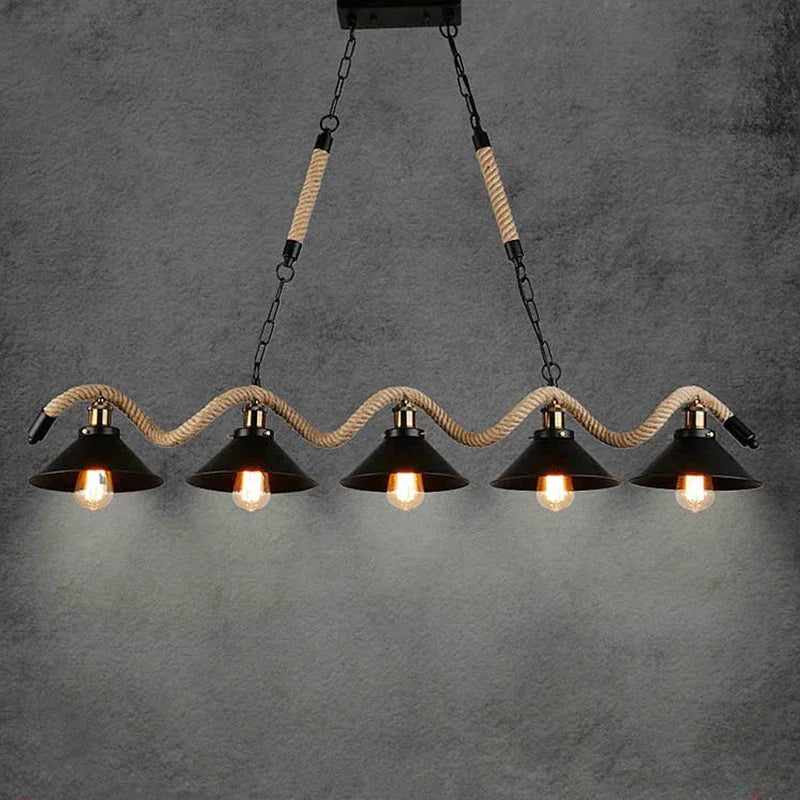 Industrial Rustic Pendant Light with Hanging Rope for Living and Dining Room - Julia M LifeStyles