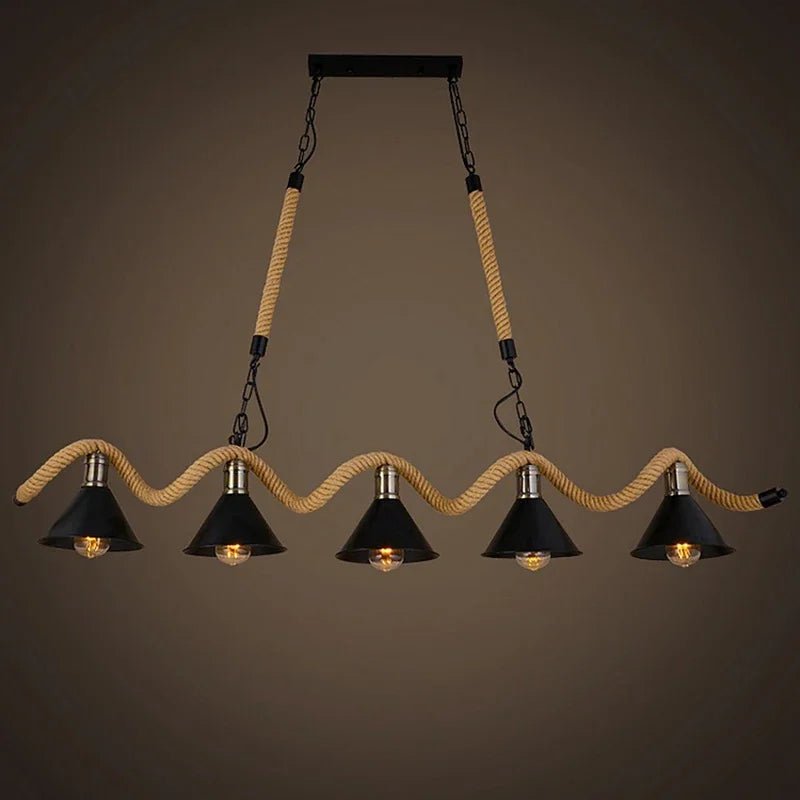 Industrial Rustic Pendant Light with Hanging Rope for Living and Dining Room - Julia M LifeStyles